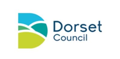 the letter D with image of fields in graphic style to illustrate Dorset Council logo