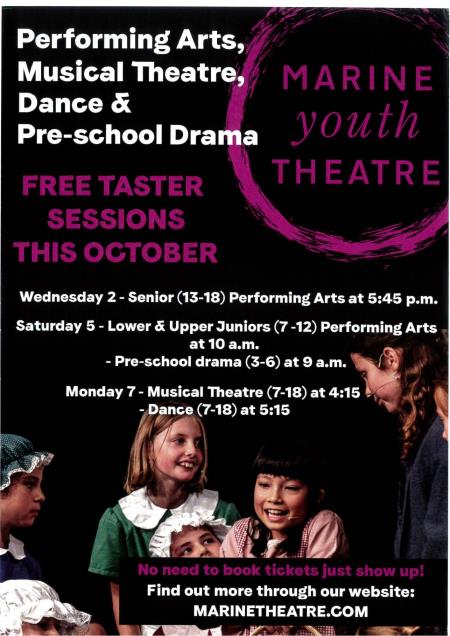 Marine Youth Theatre free taster sessions this October