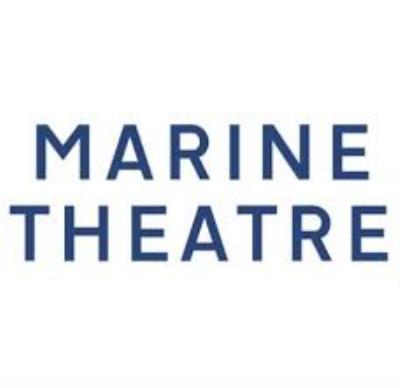 blue text on a white background for the Marine Theatre logo